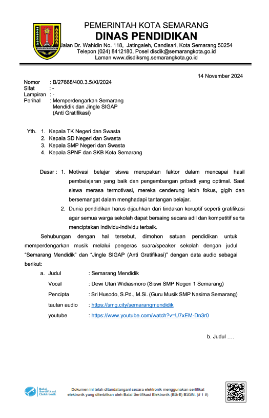 Memperdengarkan Semarang Mendidikan dan Jingle SIGAP